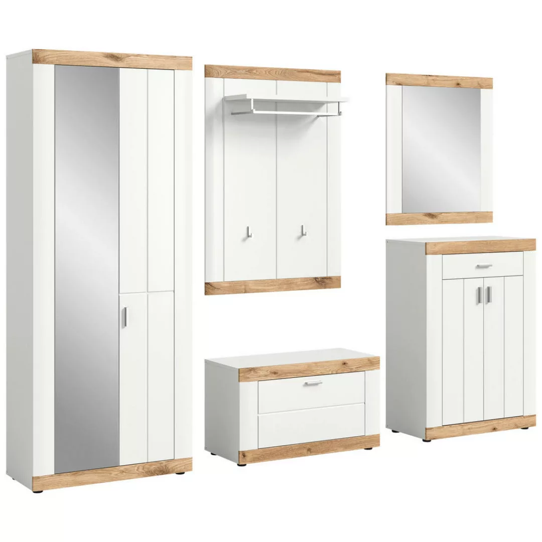 ebuy24 Kleiderschrank Laredo Garderobenmöbel Set 5 Teile matt weiß, weiß günstig online kaufen