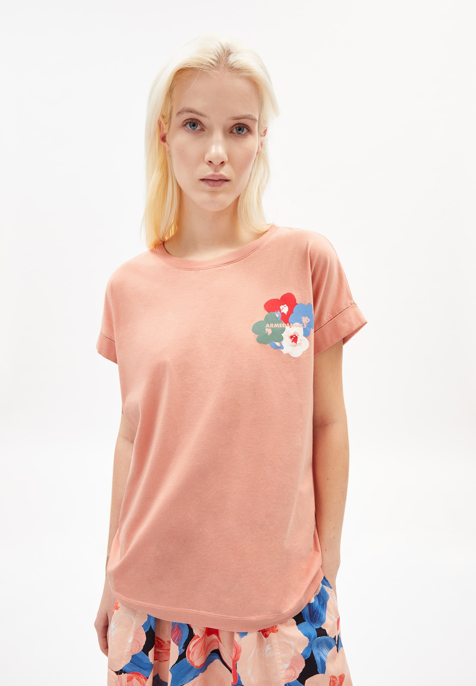 T-Shirt IDAA BOUQUET in peach blossom von ARMEDANGELS günstig online kaufen