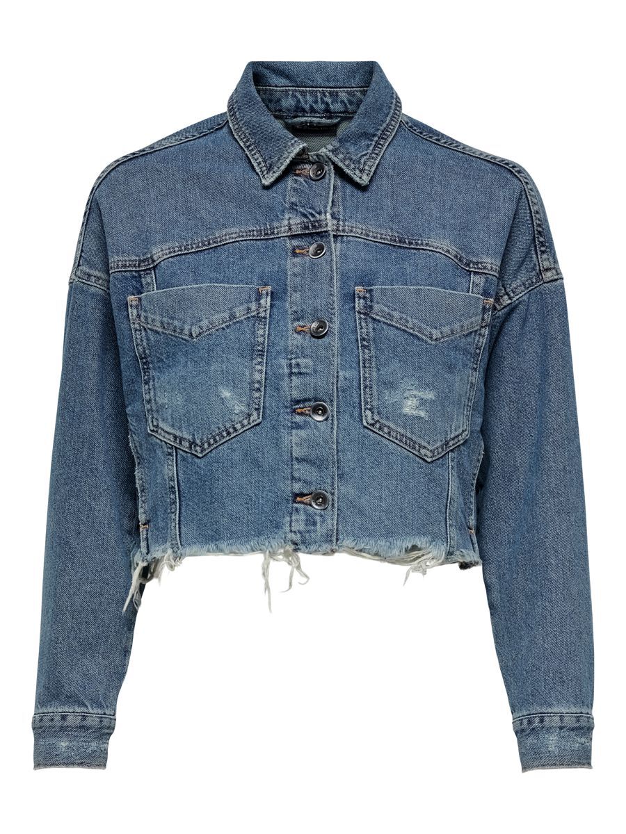 ONLY Cropped Fit Jeansjacke Damen Blau günstig online kaufen