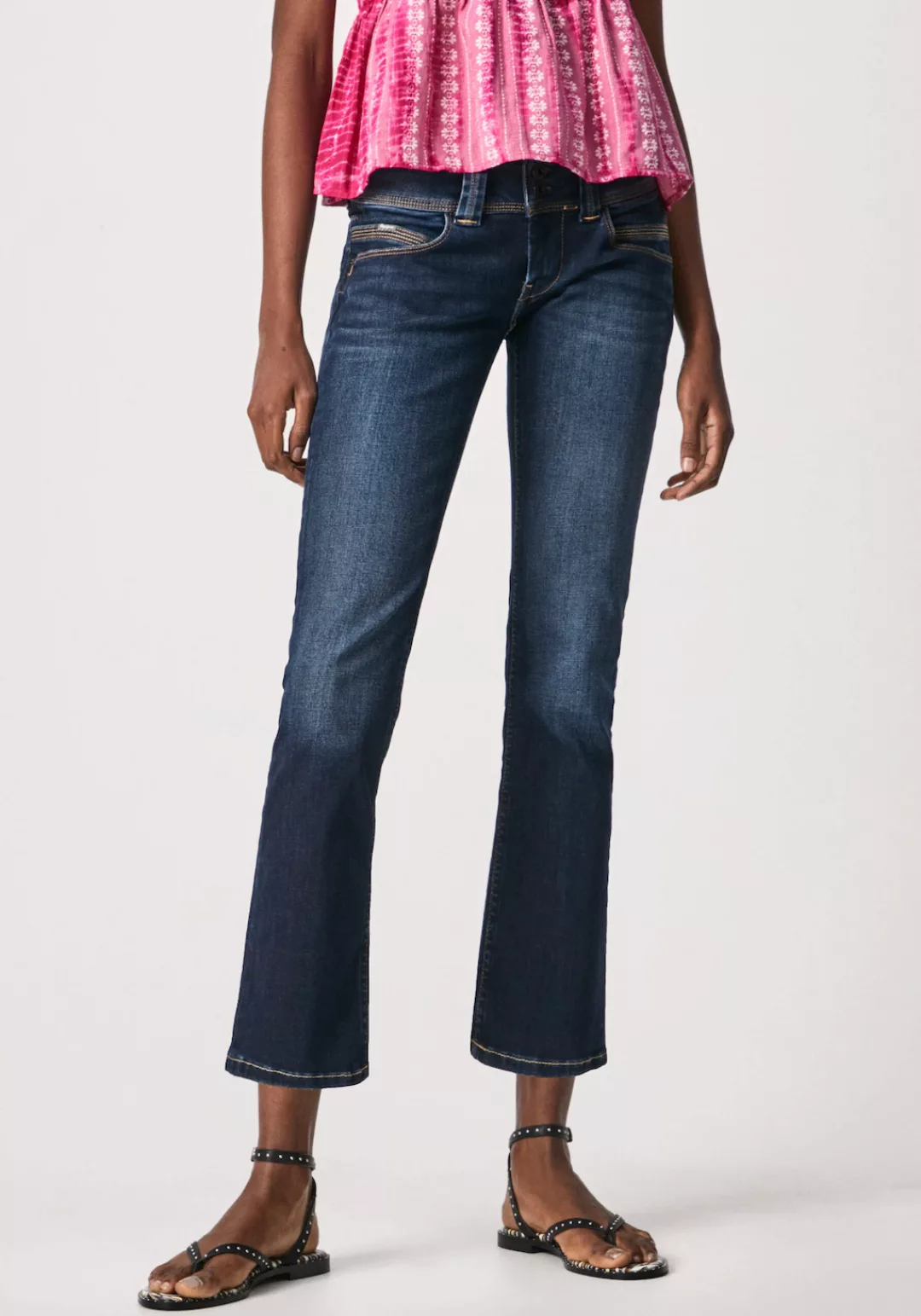 Pepe Jeans Damen Jeans Venus - Regular Fit - Blau - Blue Black Wiser günstig online kaufen