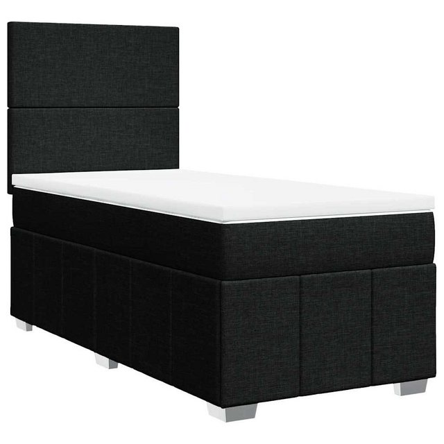 vidaXL Boxspringbett, Boxspringbett mit Matratze Schwarz 80x200 cm Stoff günstig online kaufen