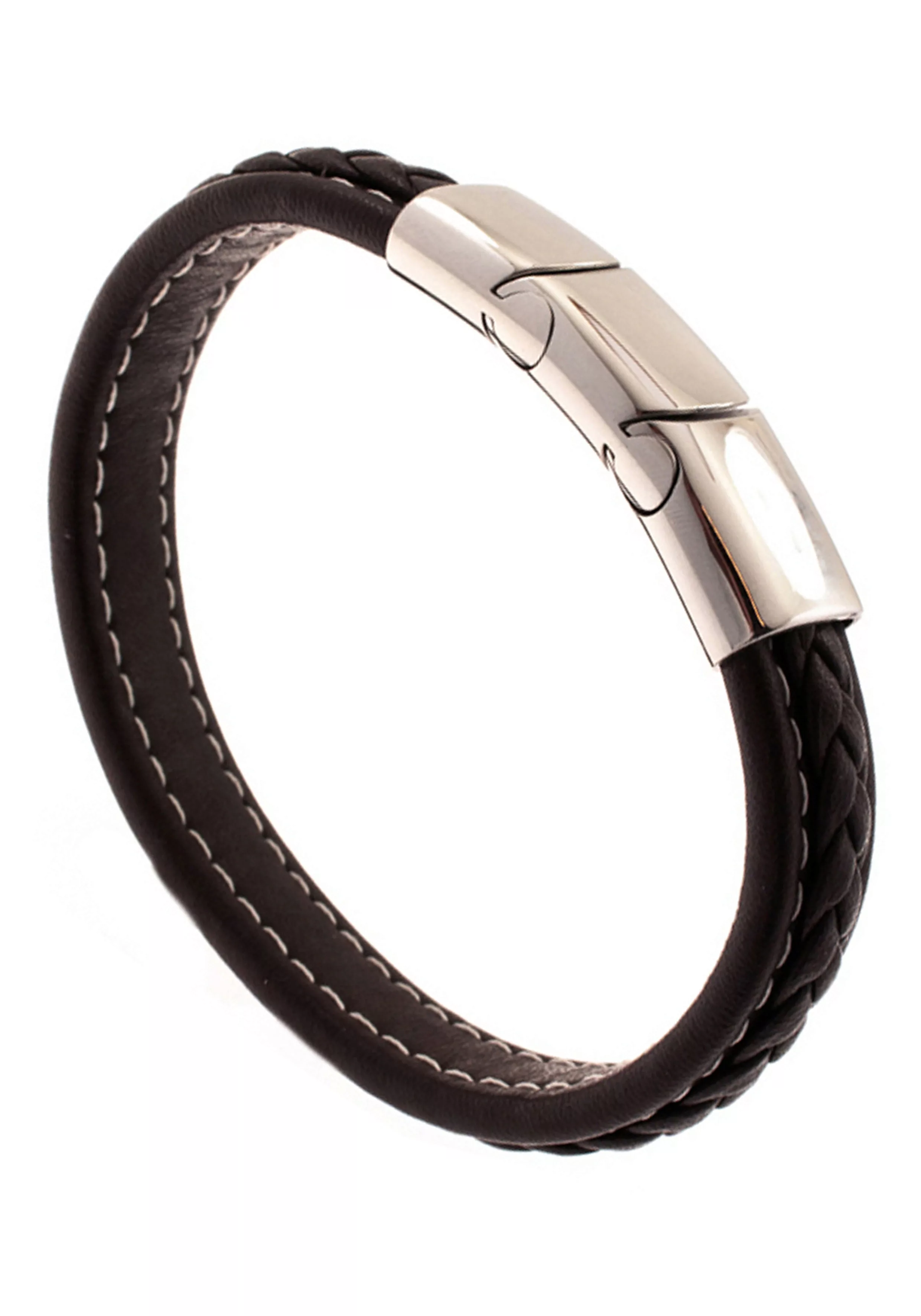 JOBO Armband, aus Leder mit Edelstahl 22 cm günstig online kaufen