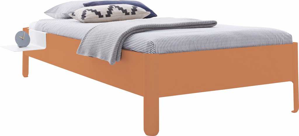 NAIT Einzelbett farbig lackiert 90 x 220cm Ohne Kopfteil Apricotbraun günstig online kaufen