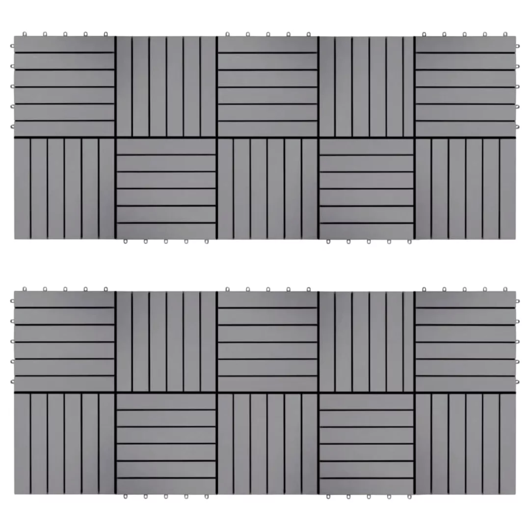 Terrassenfliesen 20 Stk. Grau 30 X 30 Cm Massivholz Akazie günstig online kaufen