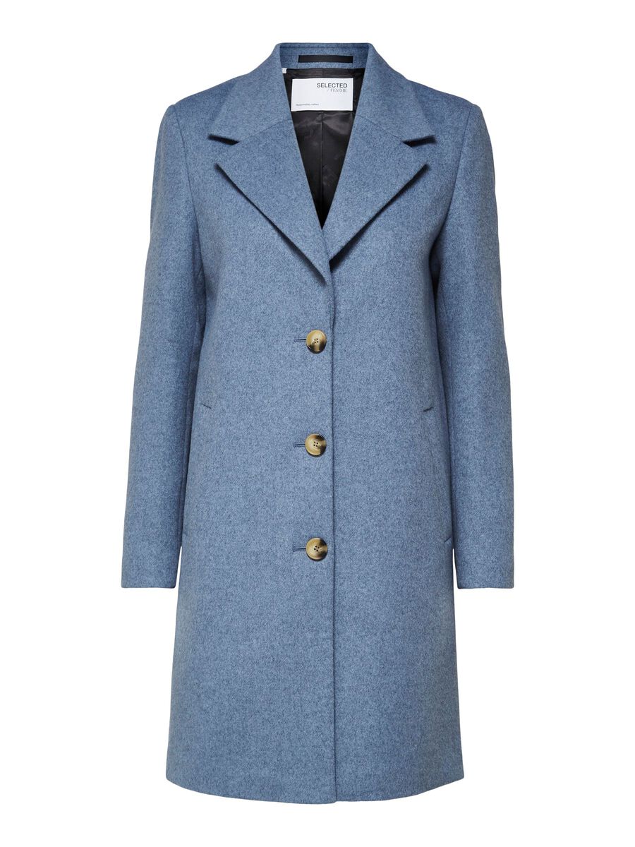SELECTED Wollgemisch Mantel Damen Blau günstig online kaufen