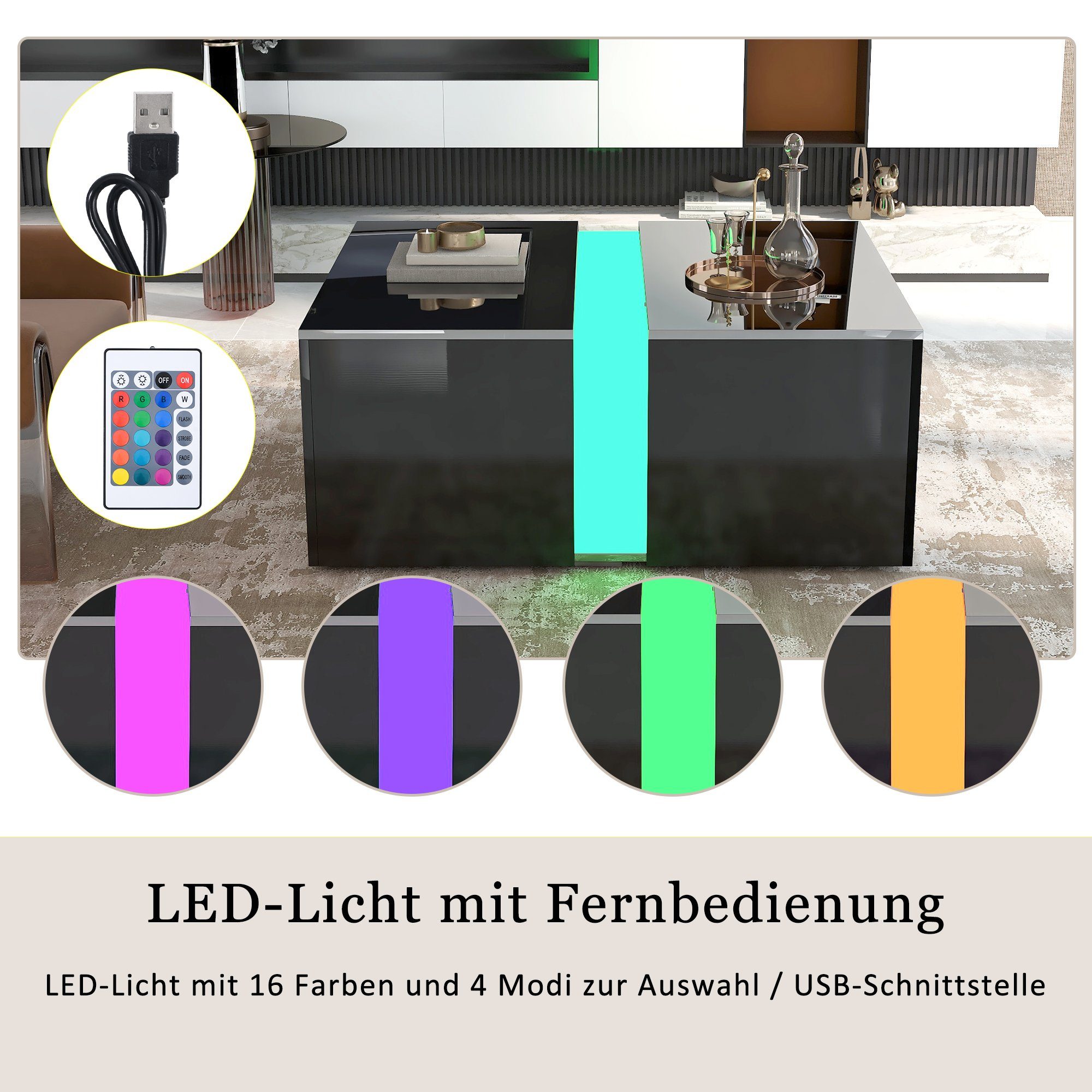 Merax Couchtisch mit Barfunktion, Wohnzimmertisch mit günstig online kaufen