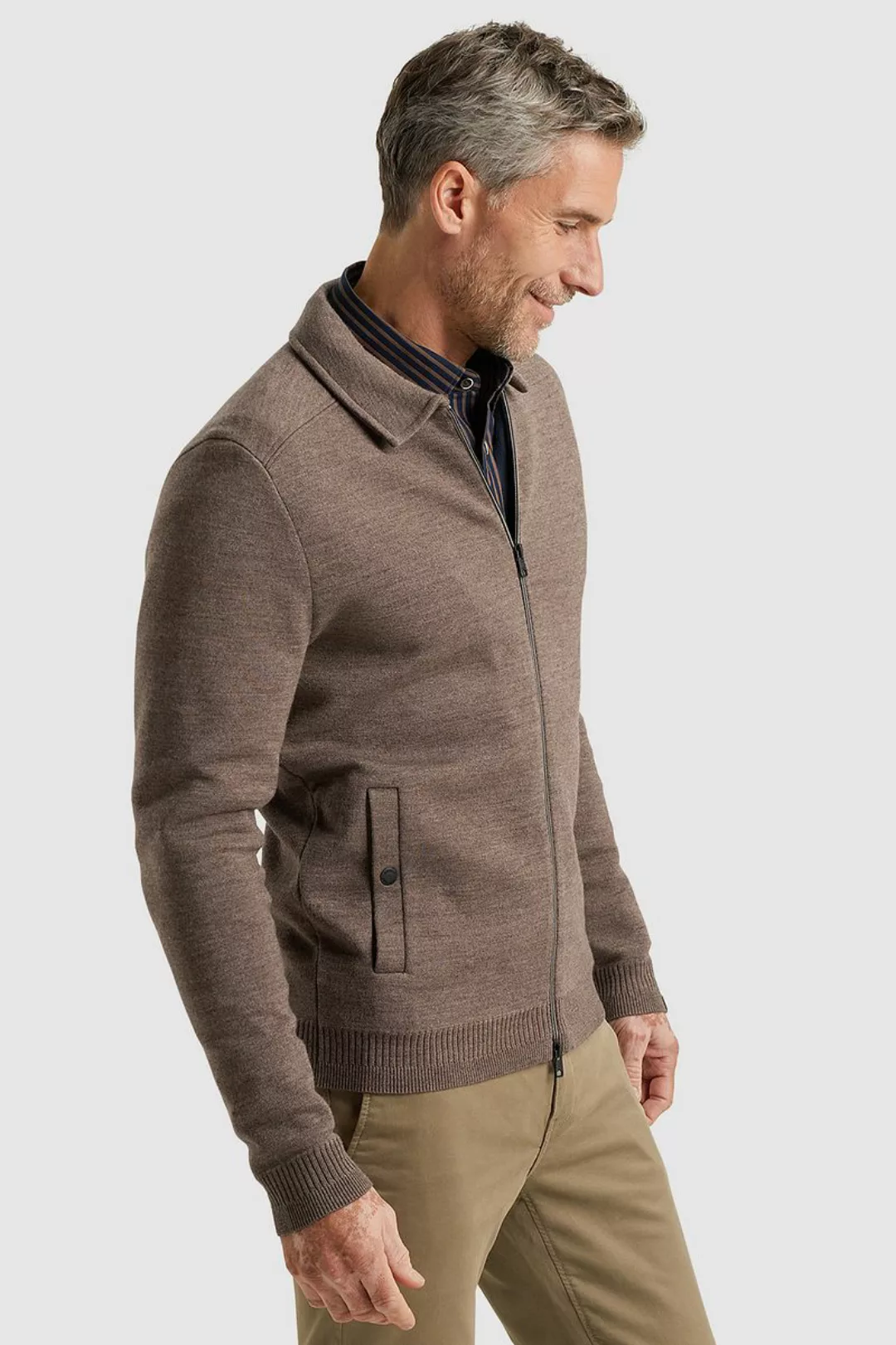 Vanguard Strickjacke Wool Blend Braun - Größe 3XL günstig online kaufen