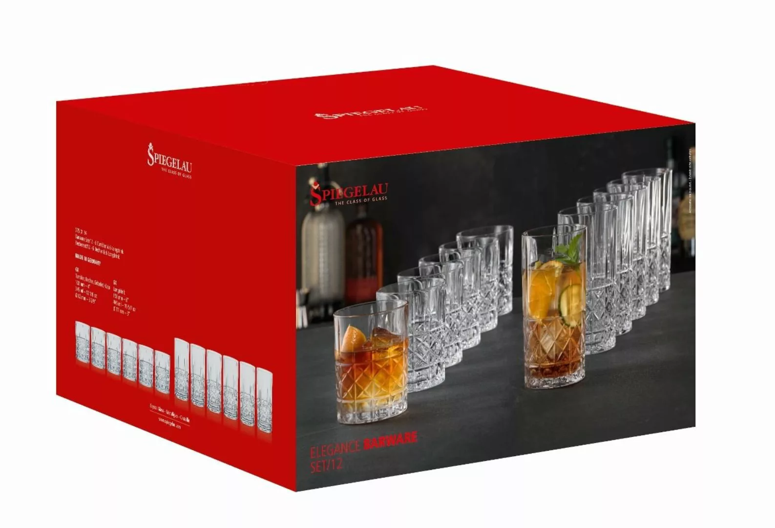 SPIEGELAU Elegance Barware Gläser Set 12-teilig Trinkgläser transparent günstig online kaufen