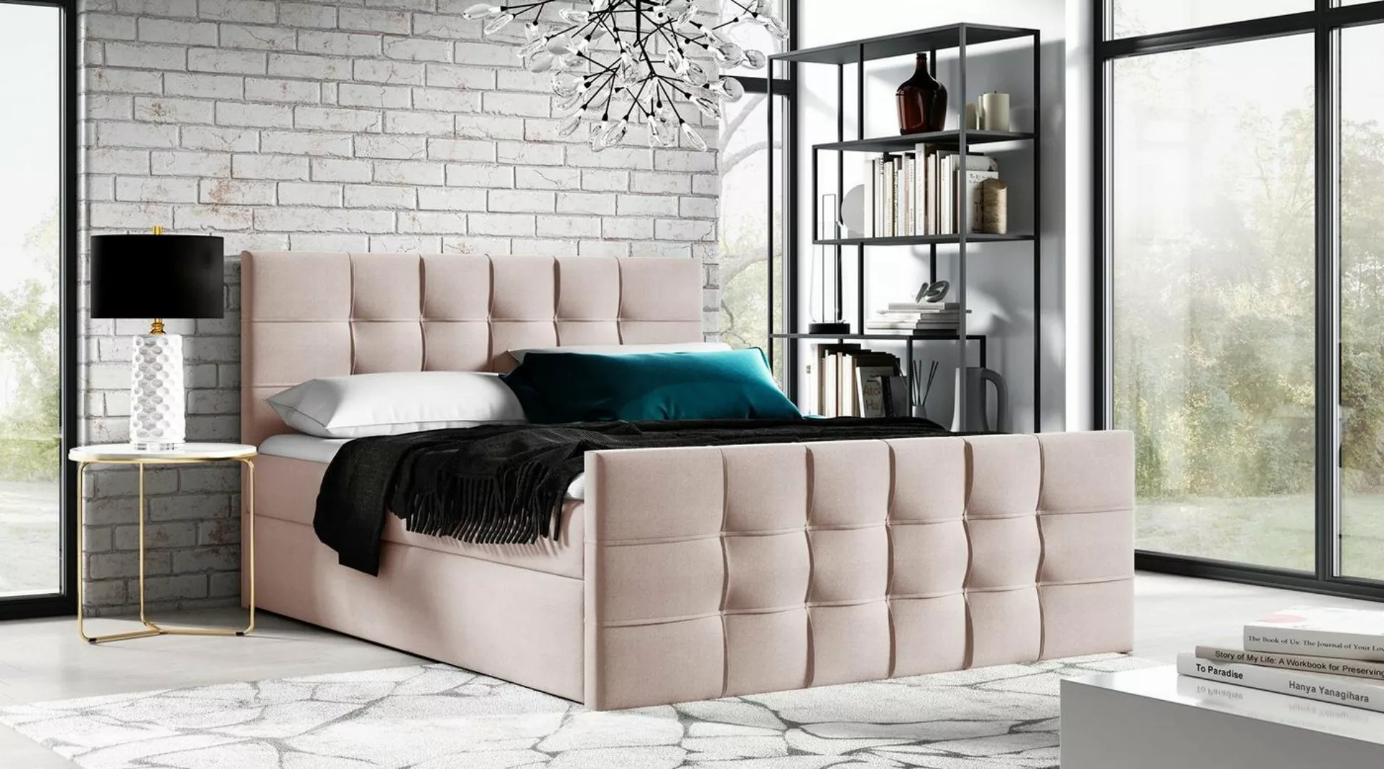 Beautysofa Boxspringbett TOPIQ LUX (inklusive Topper, Federkern), gepolster günstig online kaufen