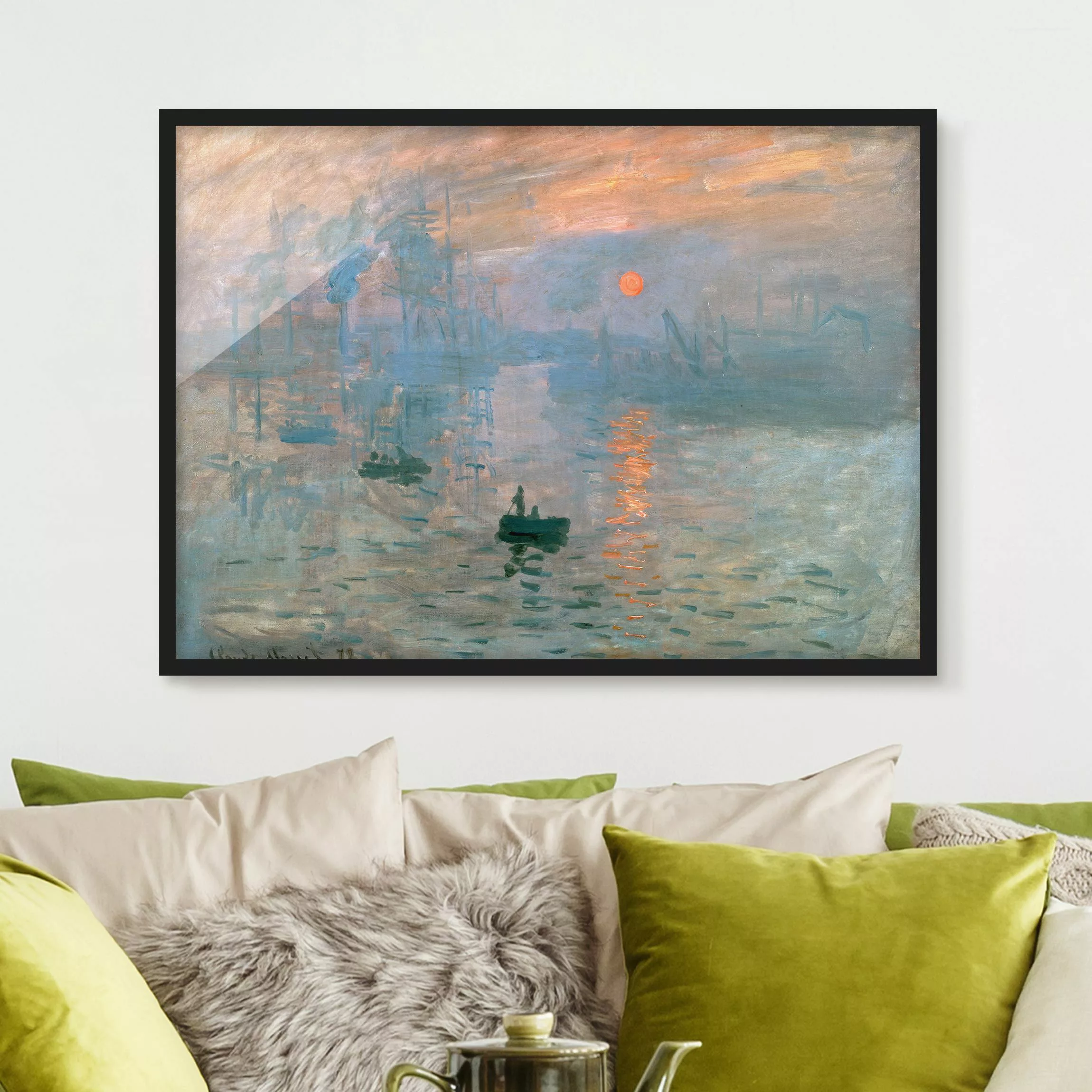 Bild mit Rahmen Kunstdruck - Querformat Claude Monet - Impression günstig online kaufen