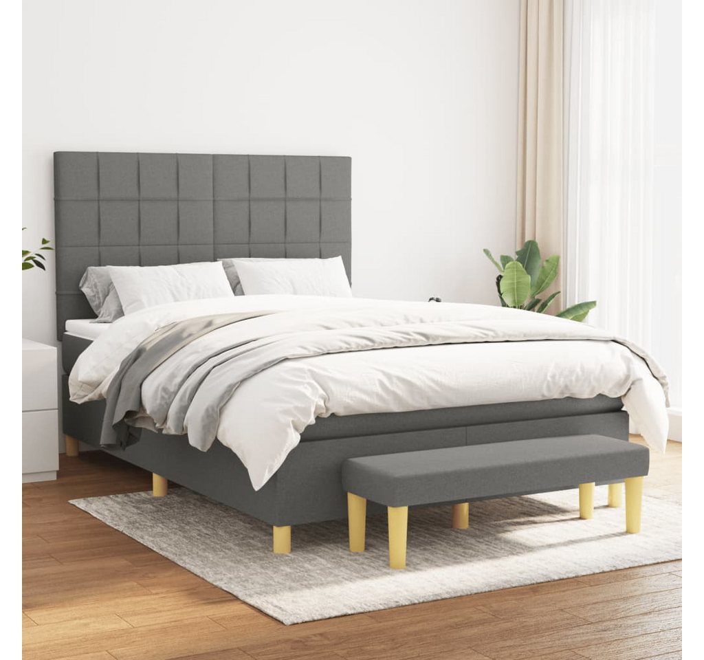 vidaXL Boxspringbett mit Matratze Schwarz 140x200 cm Stoff1358391 günstig online kaufen