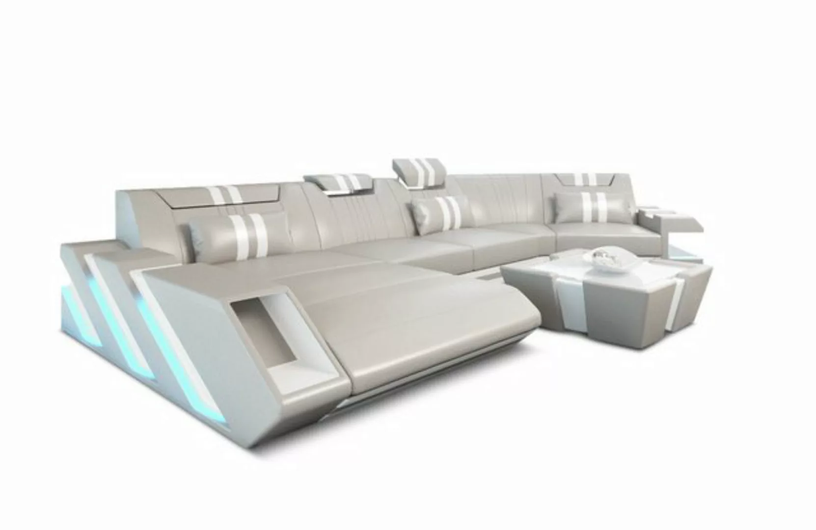 Sofa Dreams Wohnlandschaft Ledercouch Sofa Leder Apollonia C Form Ledersofa günstig online kaufen