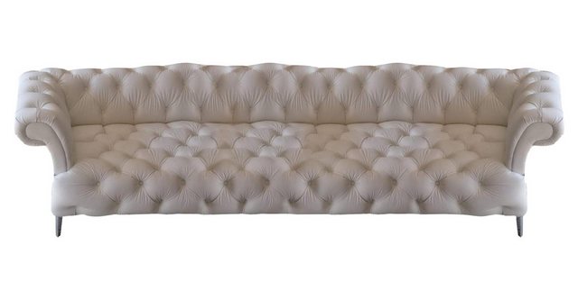 Xlmoebel Sofa Chesterfield Weiß Vier-Sitzer Ledersofa Neuheit Sofa Sitzmöbe günstig online kaufen