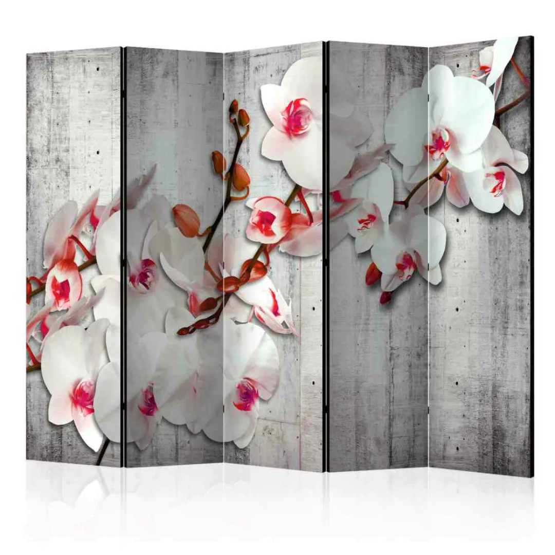 Raumteiler Paravent mit Orchideen Motiv 225 cm breit günstig online kaufen