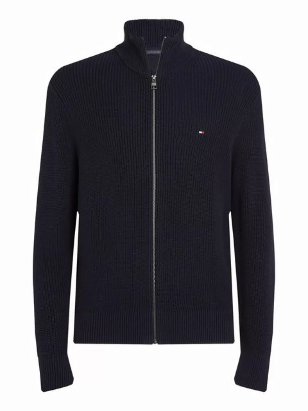 Tommy Hilfiger Strickjacke RIB COTTON ZIP THROUGH in Rippenoptik, Reißversc günstig online kaufen