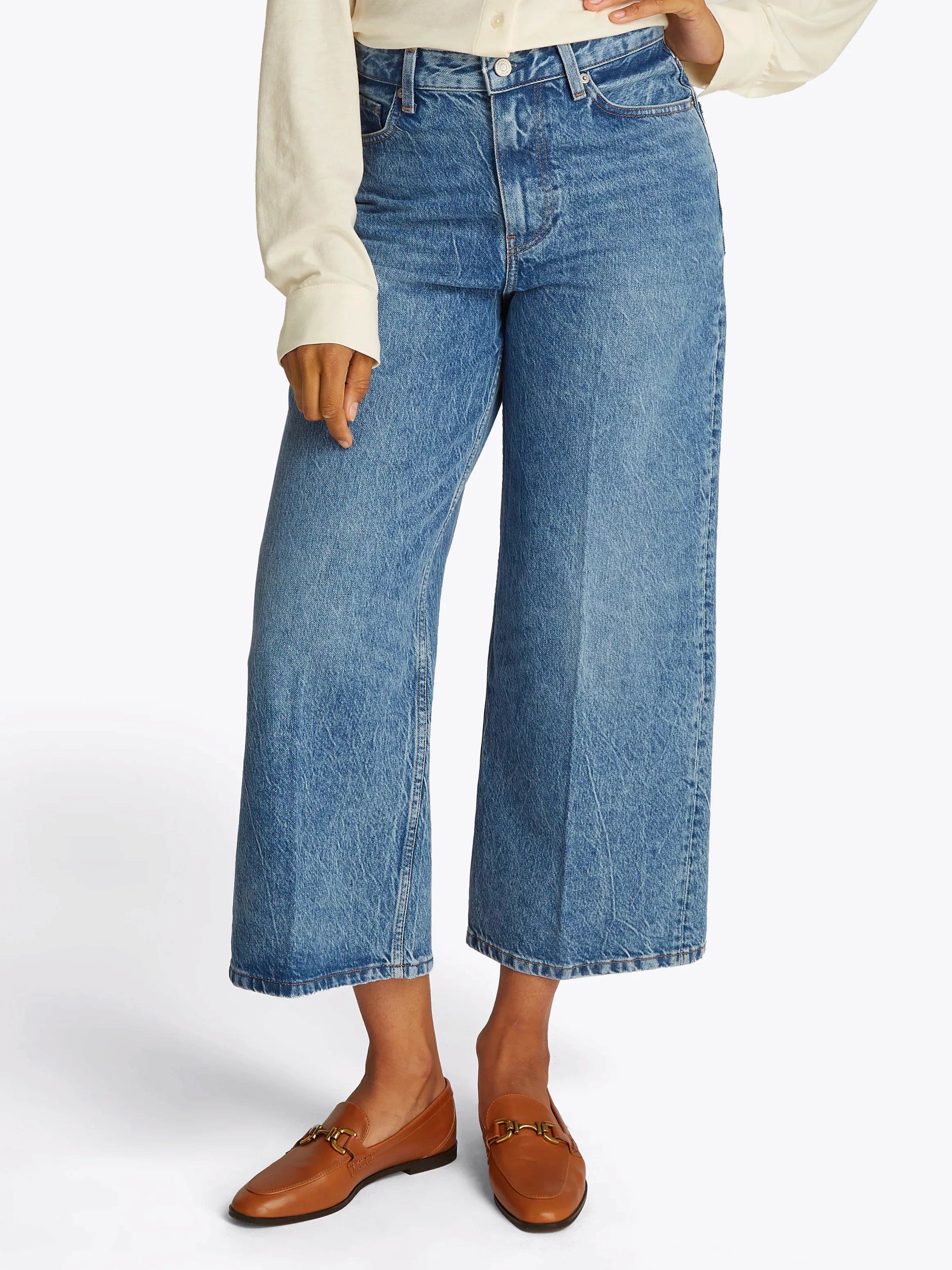 Tommy Hilfiger Weite Jeans "WIDE LEG HW LOU", mit Logo-Badge, mit Nieten, m günstig online kaufen