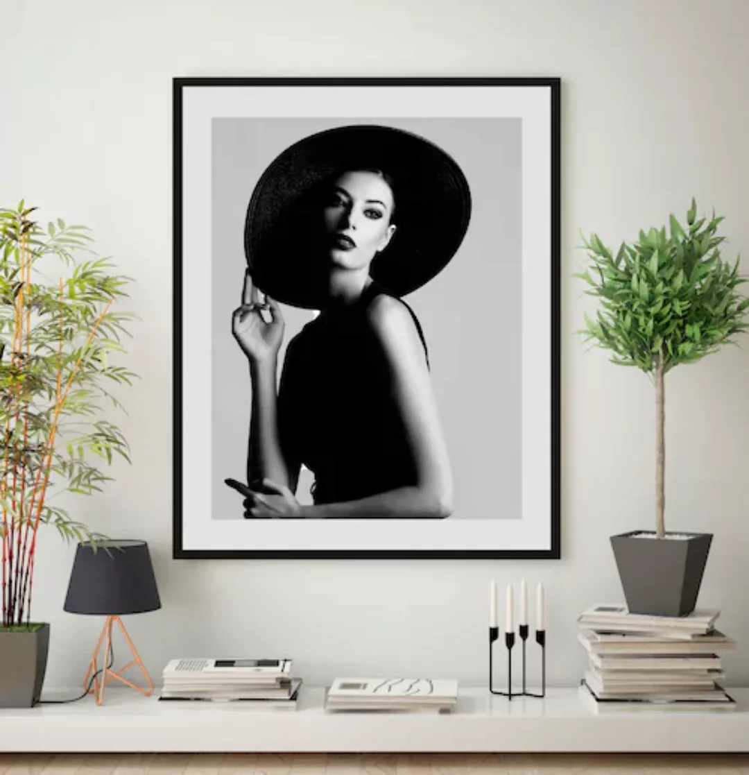 queence Bild »Evgenia«, Frau, (1 St.), Poster, gerahmt, Wanddeko, schwarz, günstig online kaufen