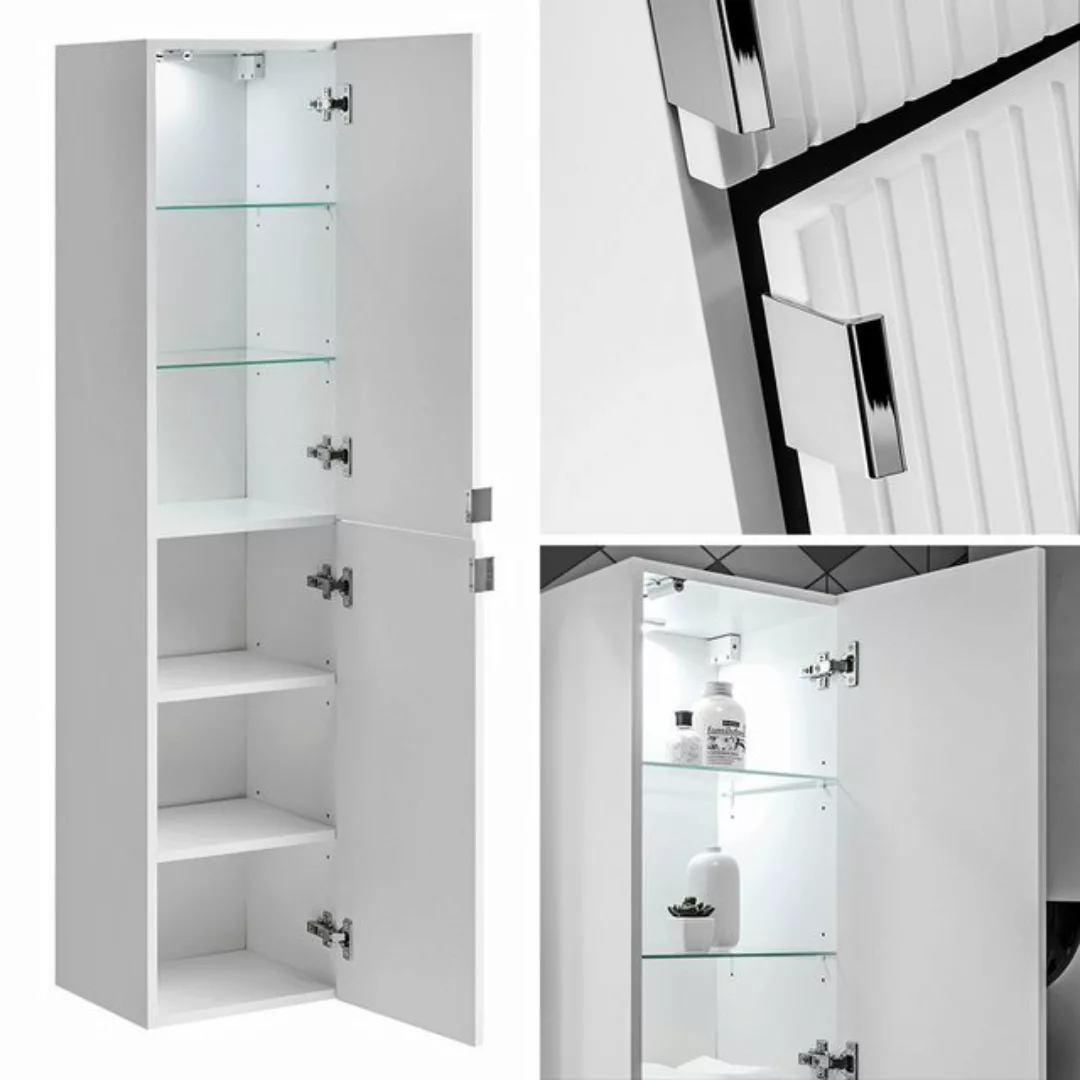 Badmöbel Hochschrank LARCIANO-56 in weiß, 2 Türen, B/H/T: ca. 35/150/32 cm günstig online kaufen