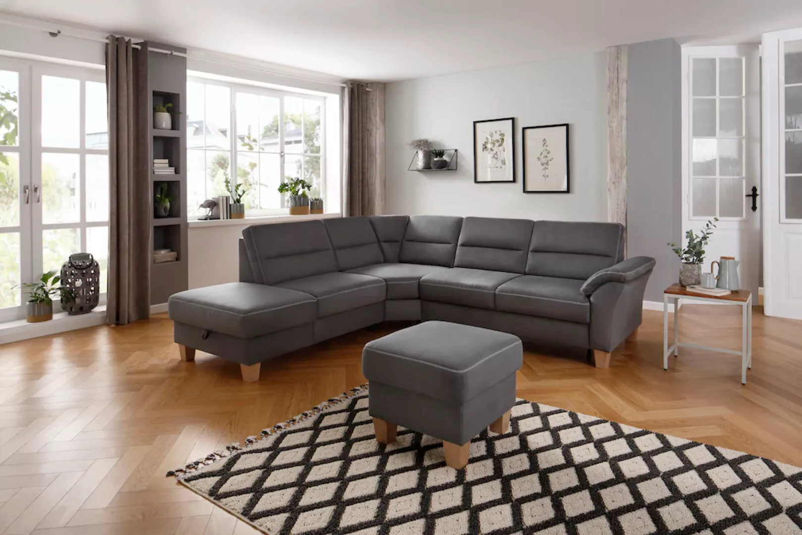 Home affaire Ecksofa Soleo L-Form, komfortabel durch Trapezecke mit Relaxfu günstig online kaufen