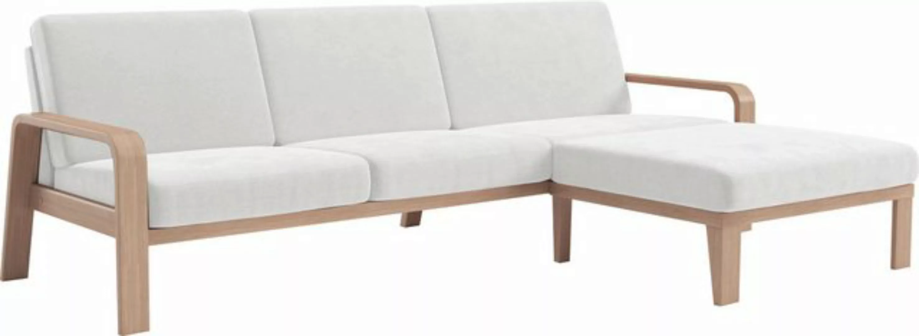 sit&more Ecksofa "Kolding L-Form", Armlehnen aus Buchenholz in natur, versc günstig online kaufen