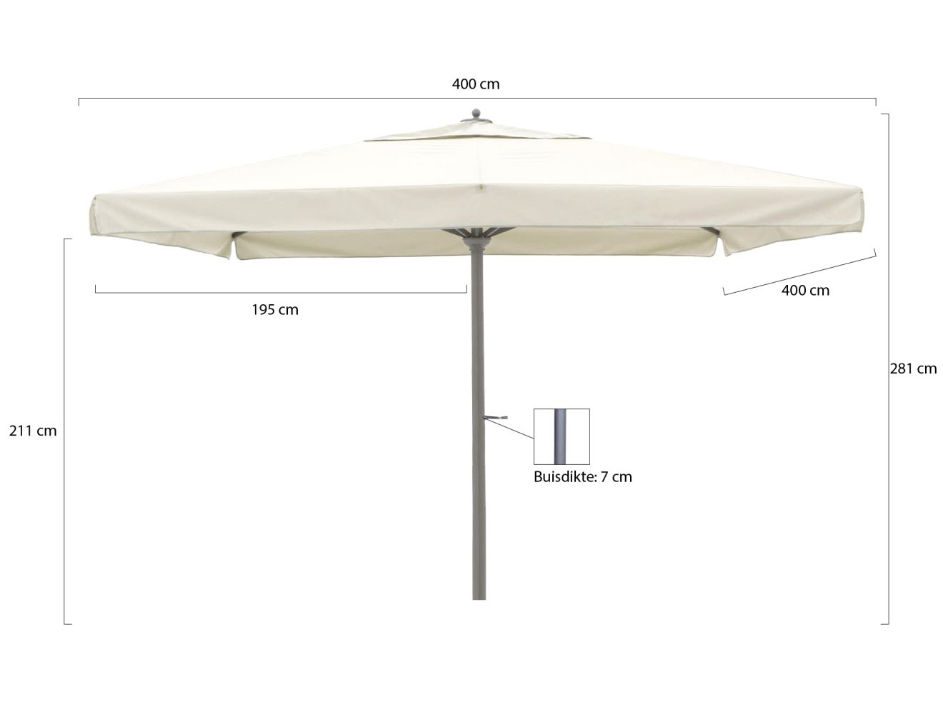 Shadowline Java Sonnenschirm 400x400 cm günstig online kaufen