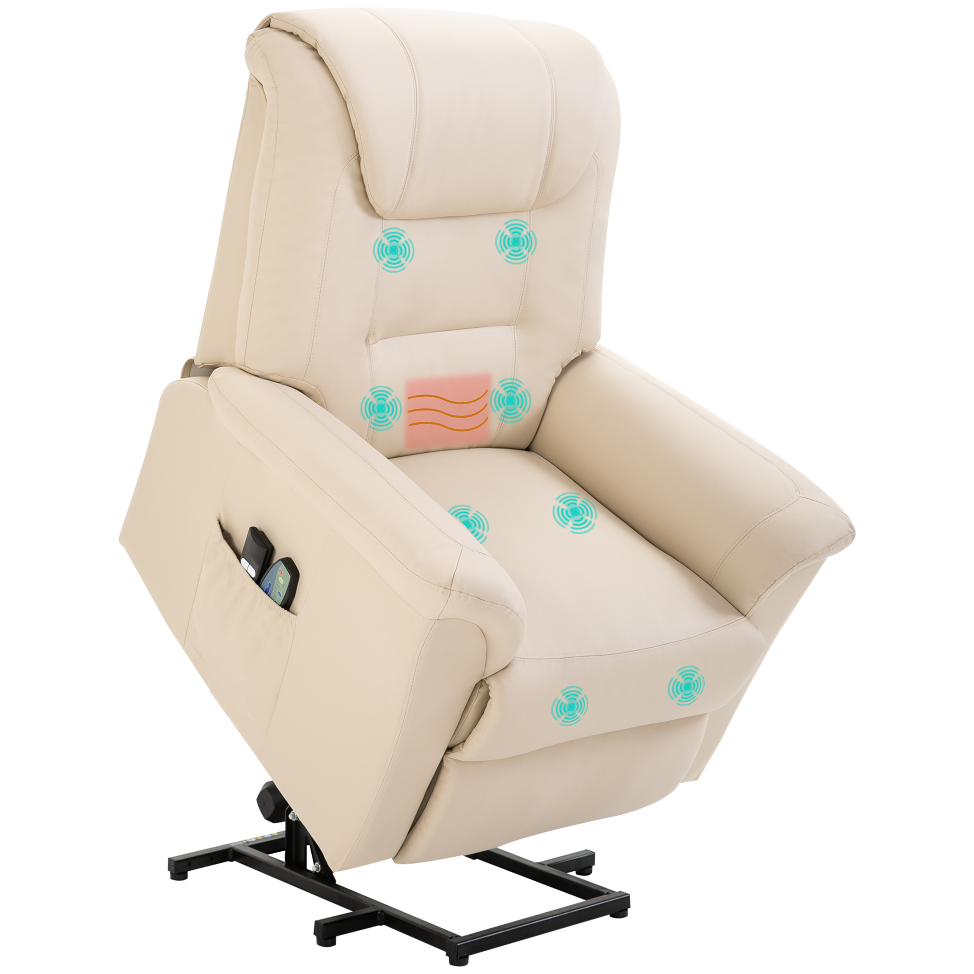 HOMCOM Sessel mit Aufstehhilfe, verstellbarer Relaxsessel, elektrischer Mas günstig online kaufen