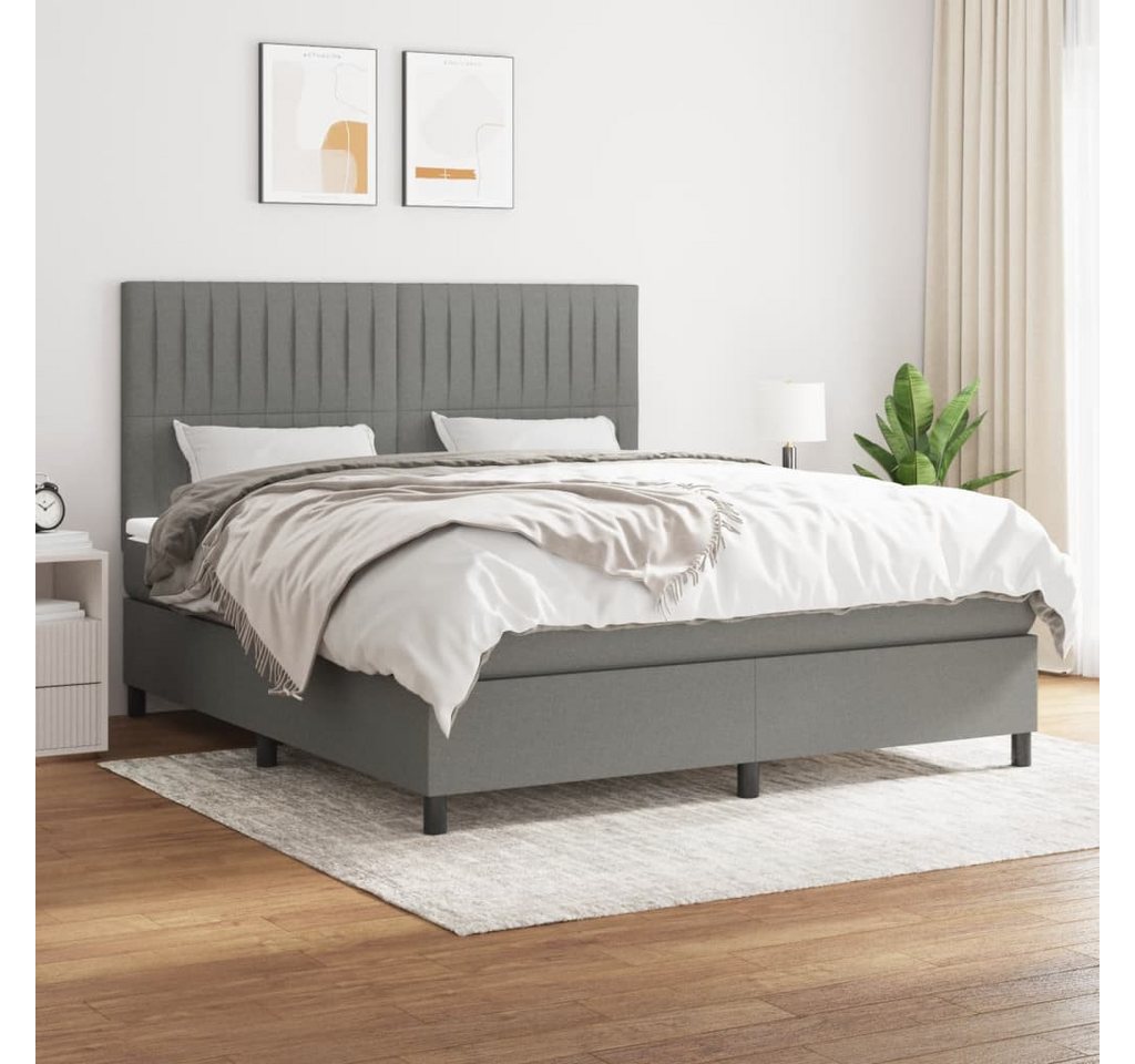 vidaXL Boxspringbett Boxspringbett mit Matratze Dunkelgrau 180x200 cm Stoff günstig online kaufen