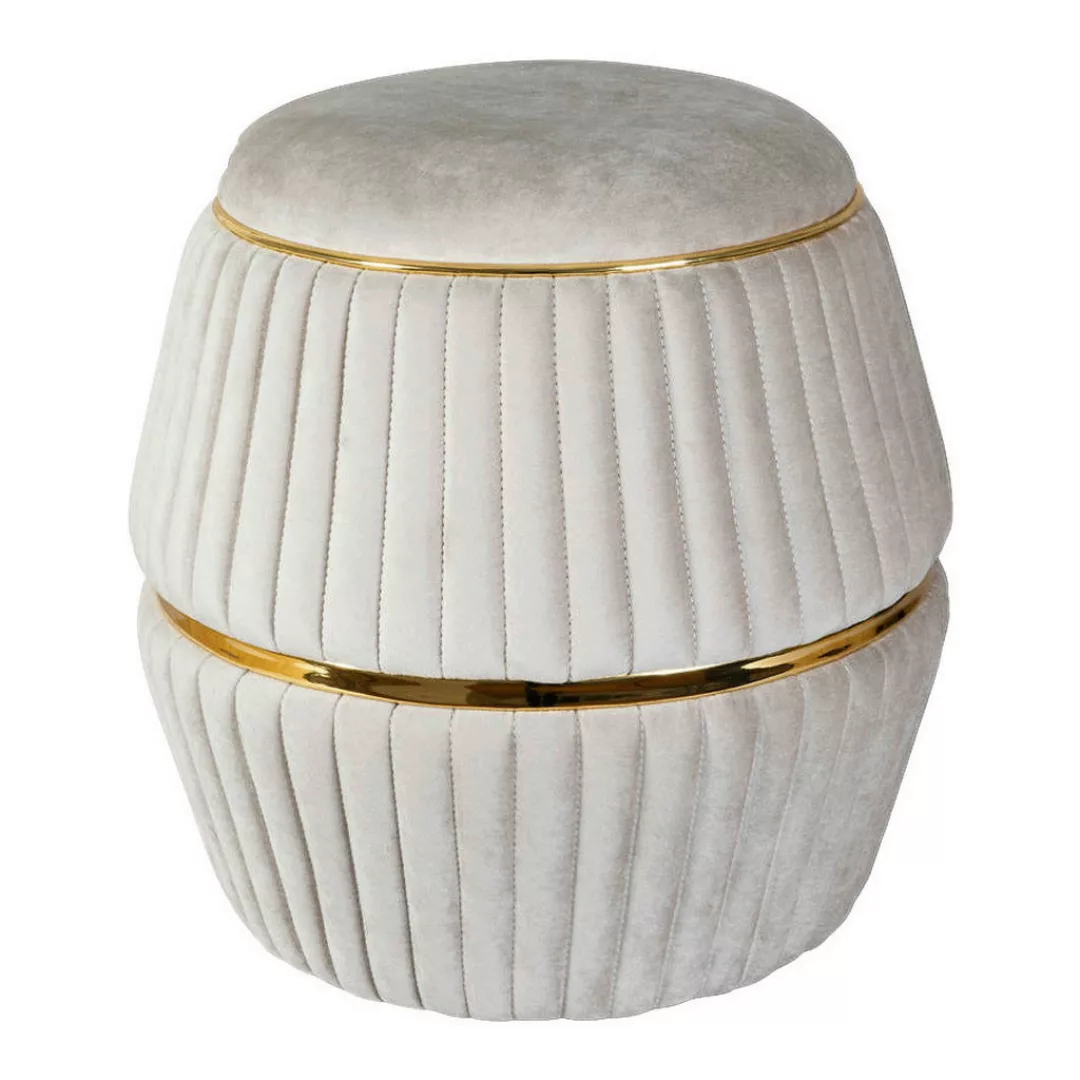 360 Living Hocker Doric 200 taupe gold H/D: ca. 53x51,5 cm günstig online kaufen