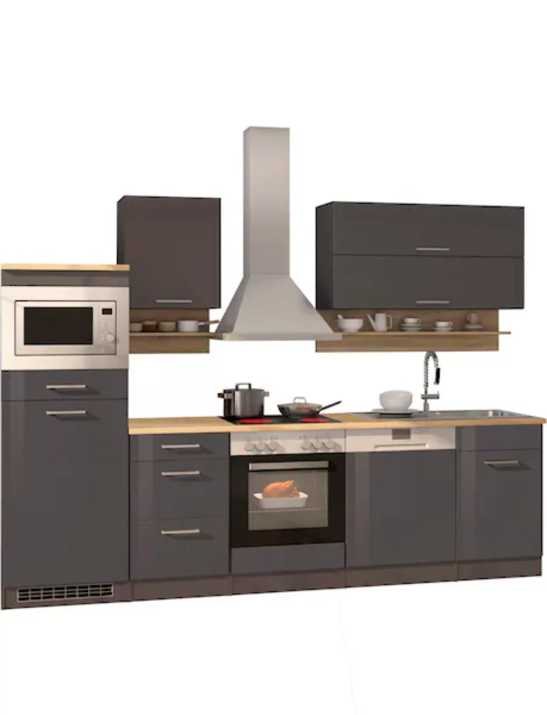 HELD MÖBEL Küchenzeile »Mailand«, mit Elektrogeräten, Breite 280 cm günstig online kaufen