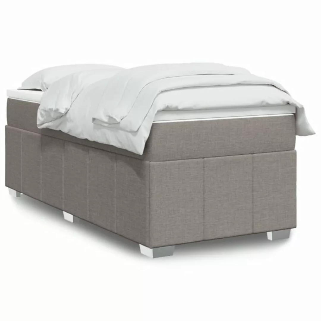 vidaXL Boxspringbett, Boxspringbett mit Matratze Taupe 90x190 cm Stoff günstig online kaufen