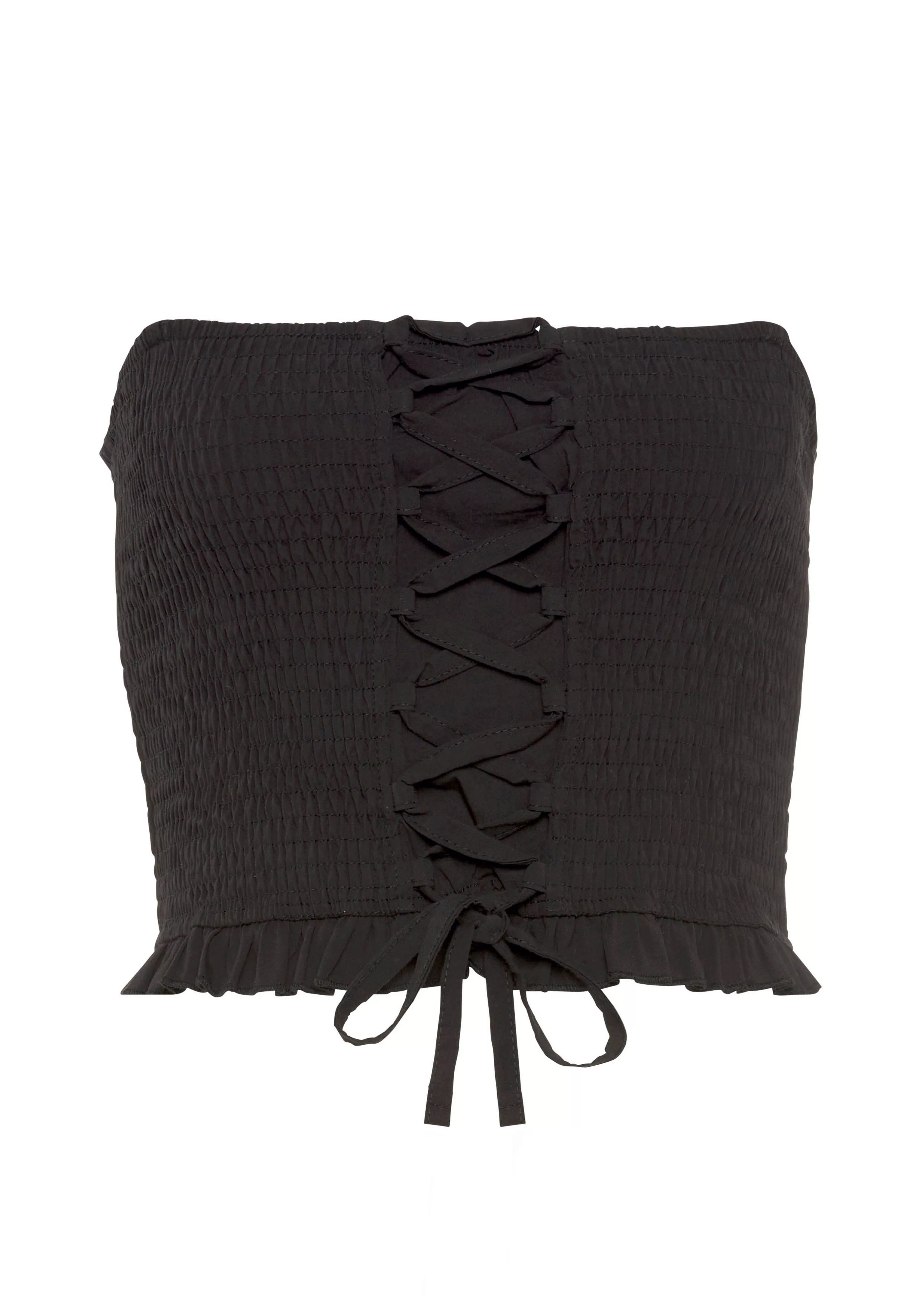 Buffalo Crop-Top, mit Schnürung vorne, sommerliches Top aus Baumwolle günstig online kaufen
