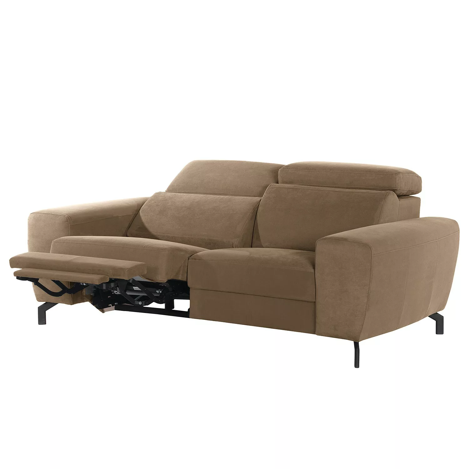 home24 loftscape Sofa Opia 2-Sitzer Braun Microfaser 196x78x108 cm günstig online kaufen