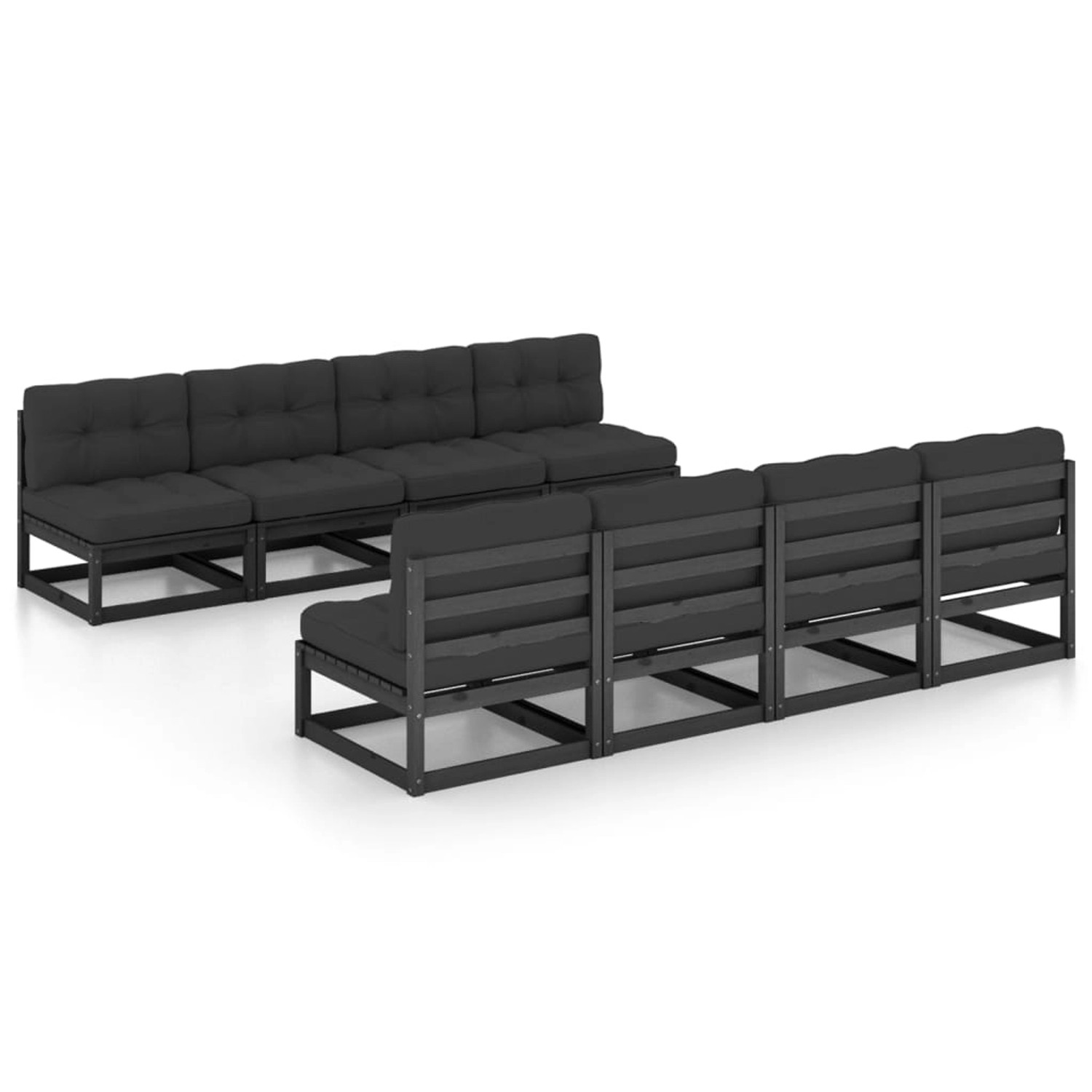 9-tlg. Garten-lounge-set Mit Kissen Massivholz Kiefer günstig online kaufen