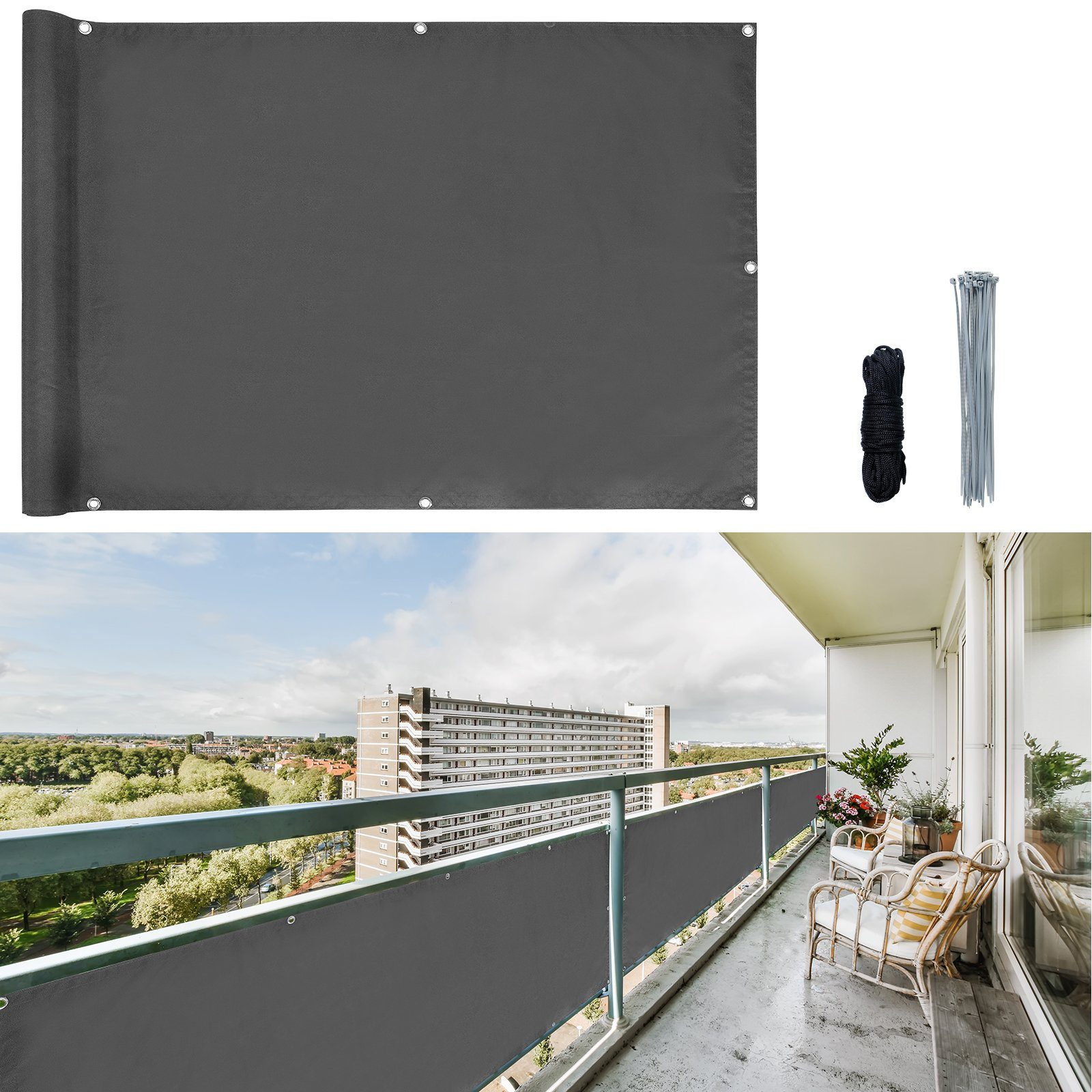 CCLIFE Balkonsichtschutz Balkon Sichtschutz Terrassen Sichtschutz günstig online kaufen
