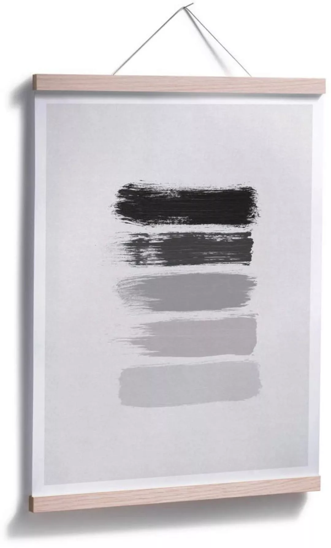 Wall-Art Poster »50 Shades of Grey Schwarz Grau«, Grafik, (1 St.), Poster o günstig online kaufen