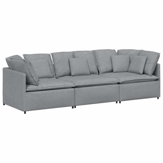 vidaXL Sofa Modulares Sofa mit Kissen Stoff Hellgrau günstig online kaufen