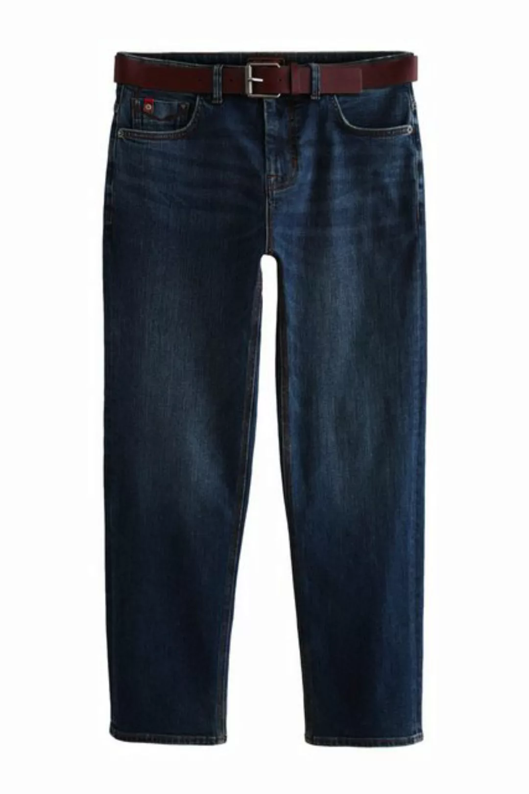 Next Straight-Jeans Authentische Straight Fit Jeans mit Gürtel (2-tlg) günstig online kaufen