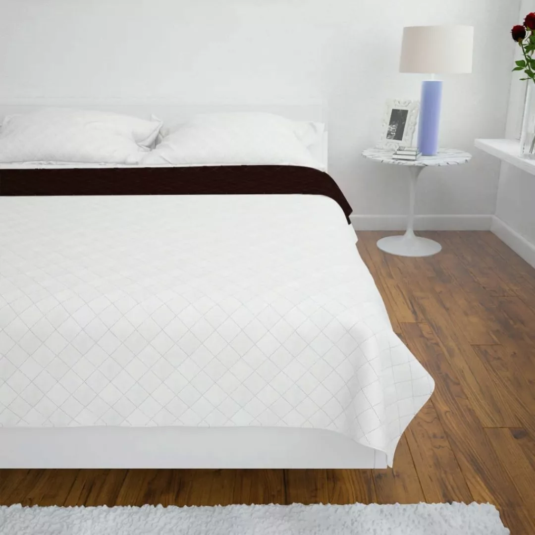 Zweiseitige Steppdecke Bettüberwurf Tagesdecke Beige/braun 220x240cm günstig online kaufen