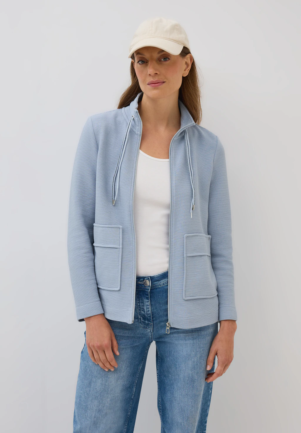 Cecil Sweatjacke, im Ottoman-Look und Stehkragen, Struktur-Optik günstig online kaufen