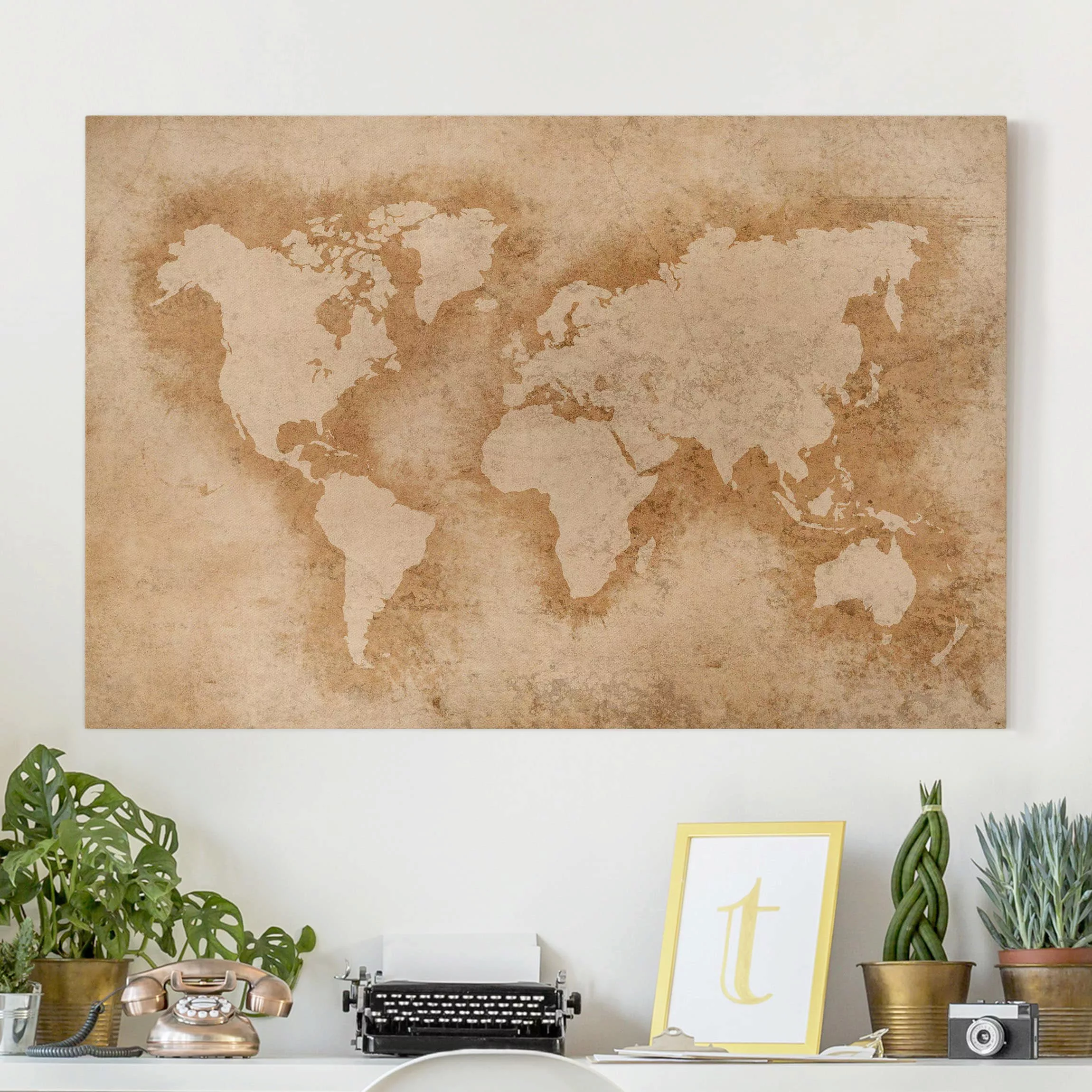 Leinwandbild Weltkarte - Querformat Antike Weltkarte günstig online kaufen
