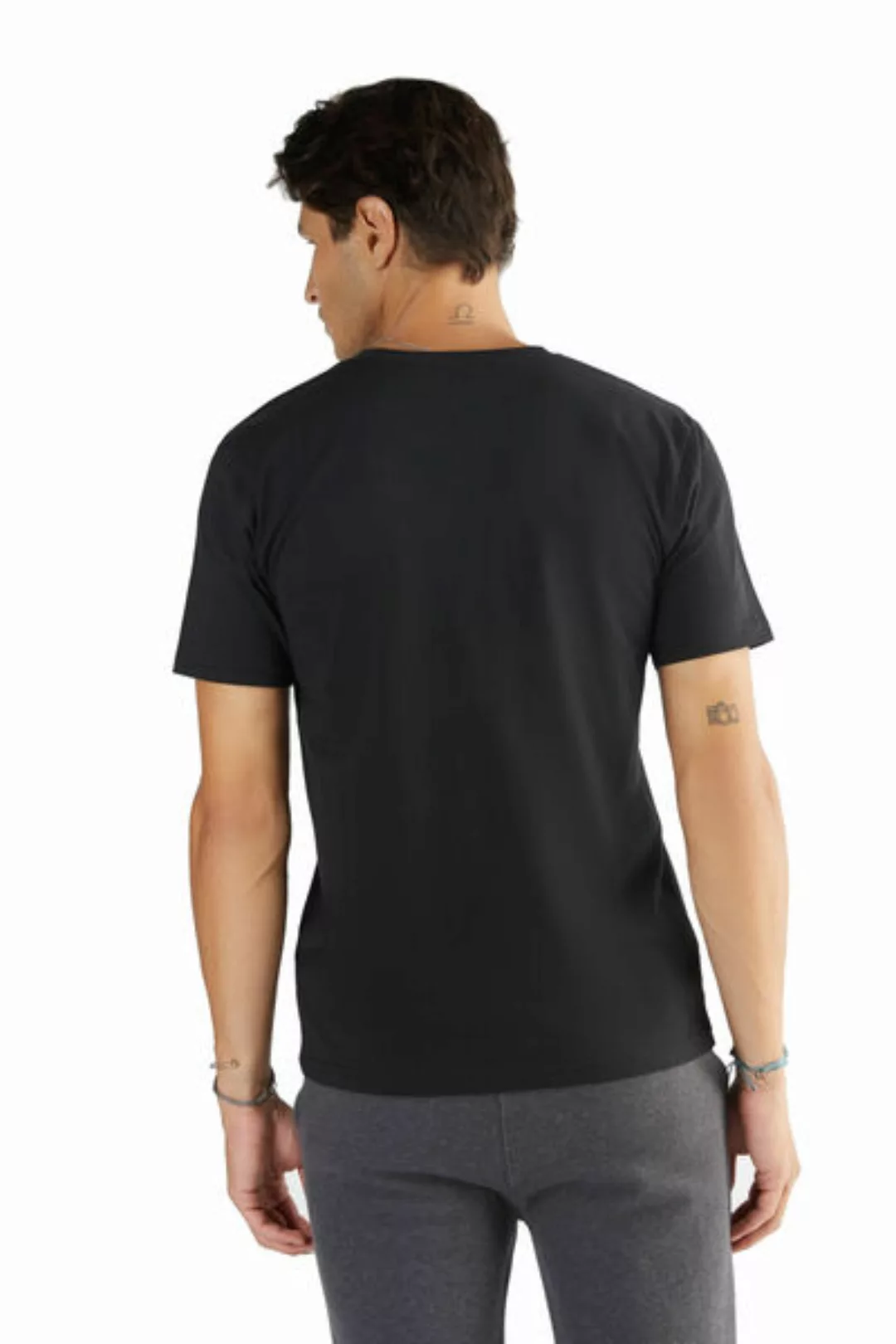 1 Oder 2 Stück Herren Kurzarm T-shirt Aus Bio-baumwolle Rundhalsausschnitt günstig online kaufen
