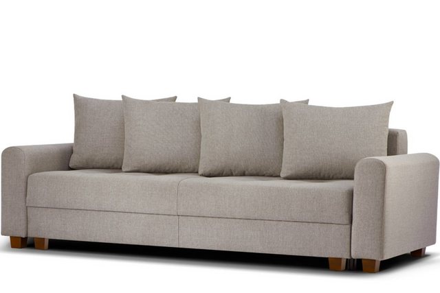 KONSIMO Schlafsofa REVO Schlafsofa mit bettkasten, Massivholzbeine, strapaz günstig online kaufen