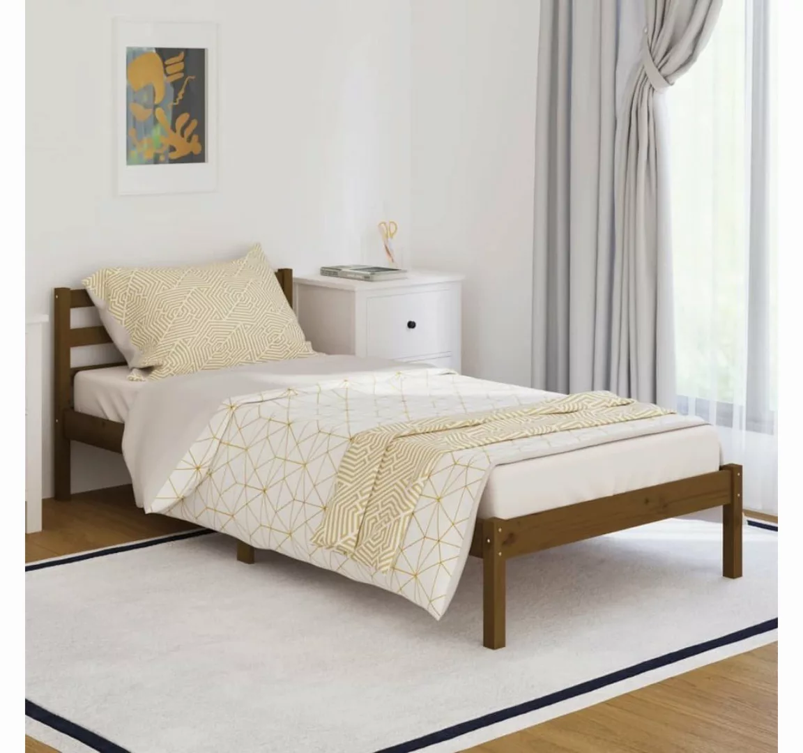 furnicato Bett Massivholzbett Kiefer 90x200 cm Honigbraun günstig online kaufen