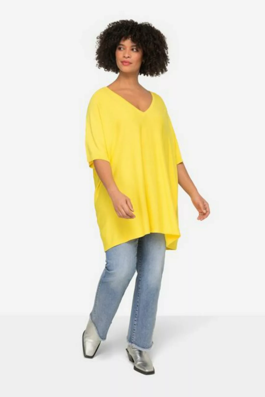 Angel of Style Strickpullover Pullover oversized Feinstrick V-Ausschnitt La günstig online kaufen