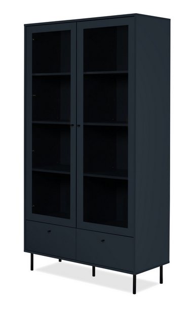 Furn.Design Vitrine Barina (Vitrinenschrank in dunklem blau, 100 x 183 cm) günstig online kaufen