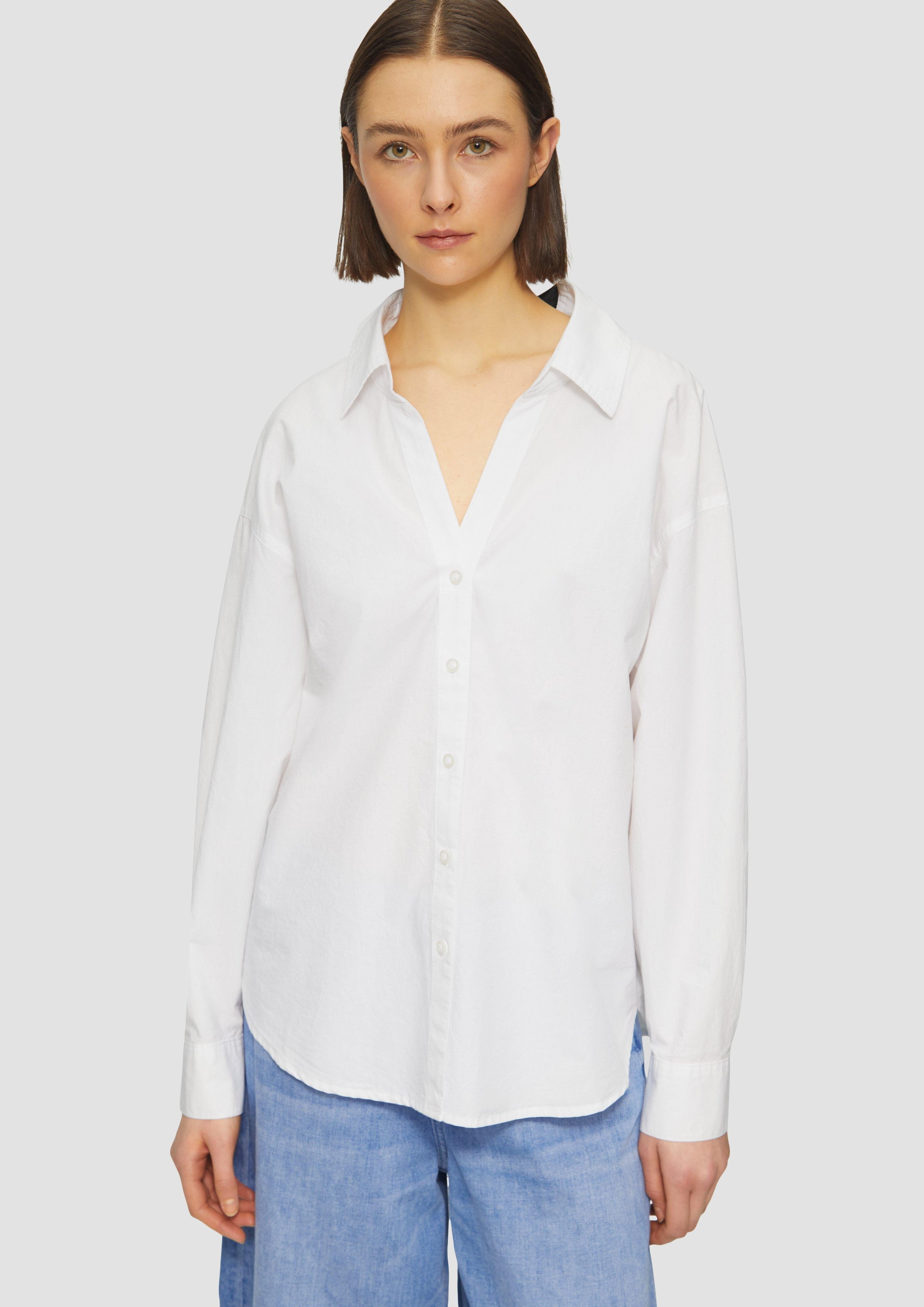 s.Oliver Langarmbluse Popeline-Bluse im Relaxed Fit günstig online kaufen