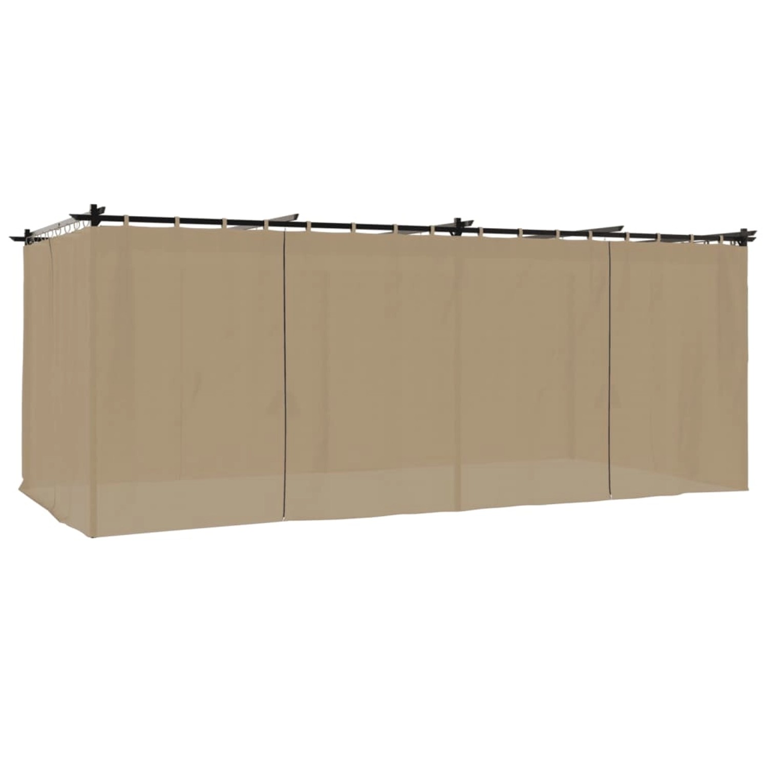 vidaXL Pavillon mit Vorhängen Taupe 6x3 m Stahl günstig online kaufen