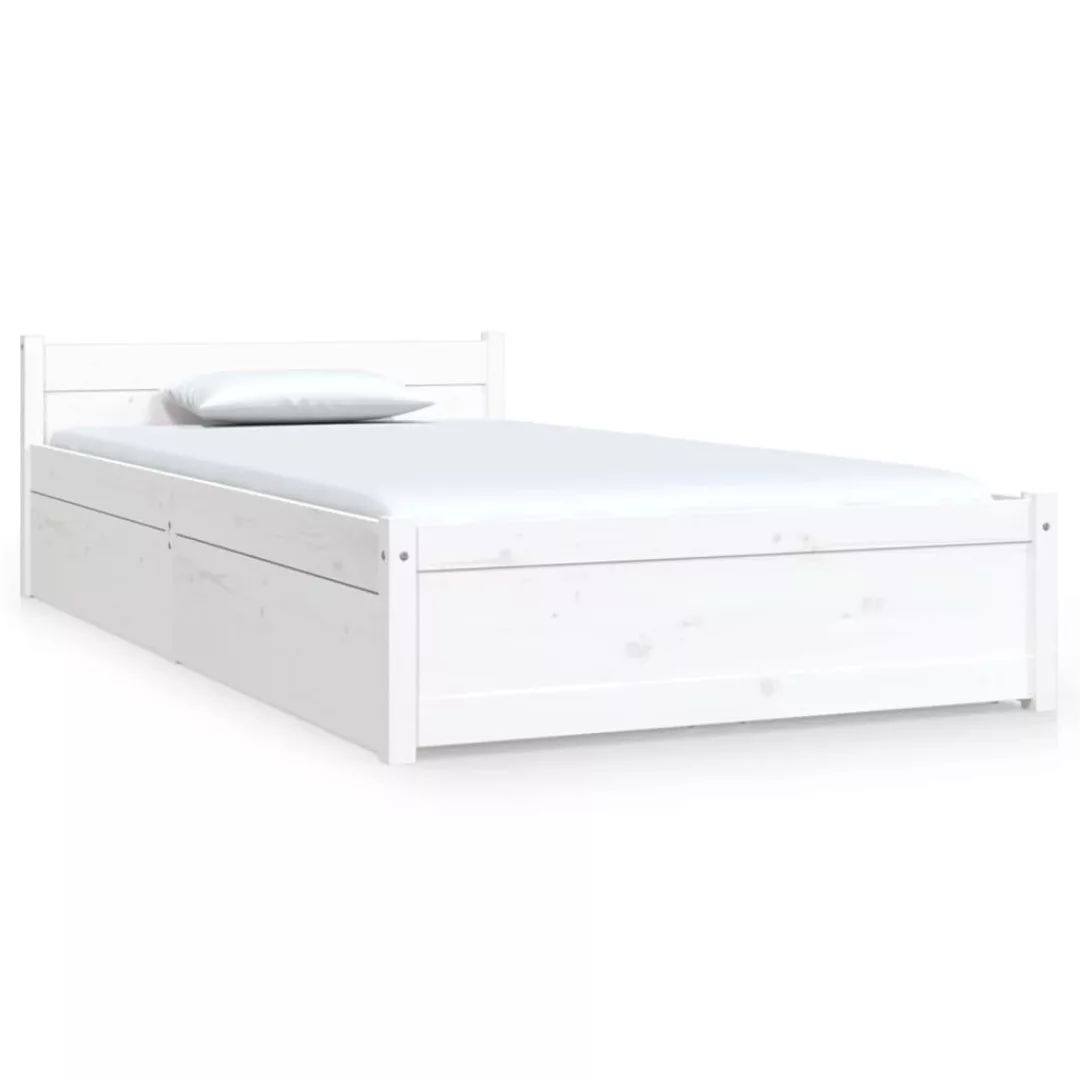 Vidaxl Bett Mit Schubladen Weiß 90x190 Cm 3ft Single günstig online kaufen