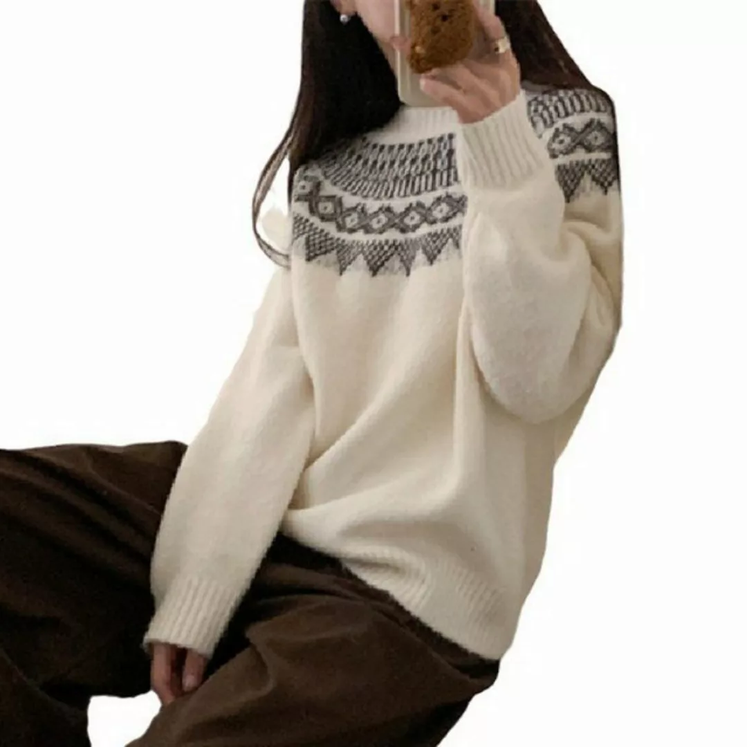 FIDDY Sweater Weihnachtspullover lockerer weicher Wachspullover (1-tlg) günstig online kaufen