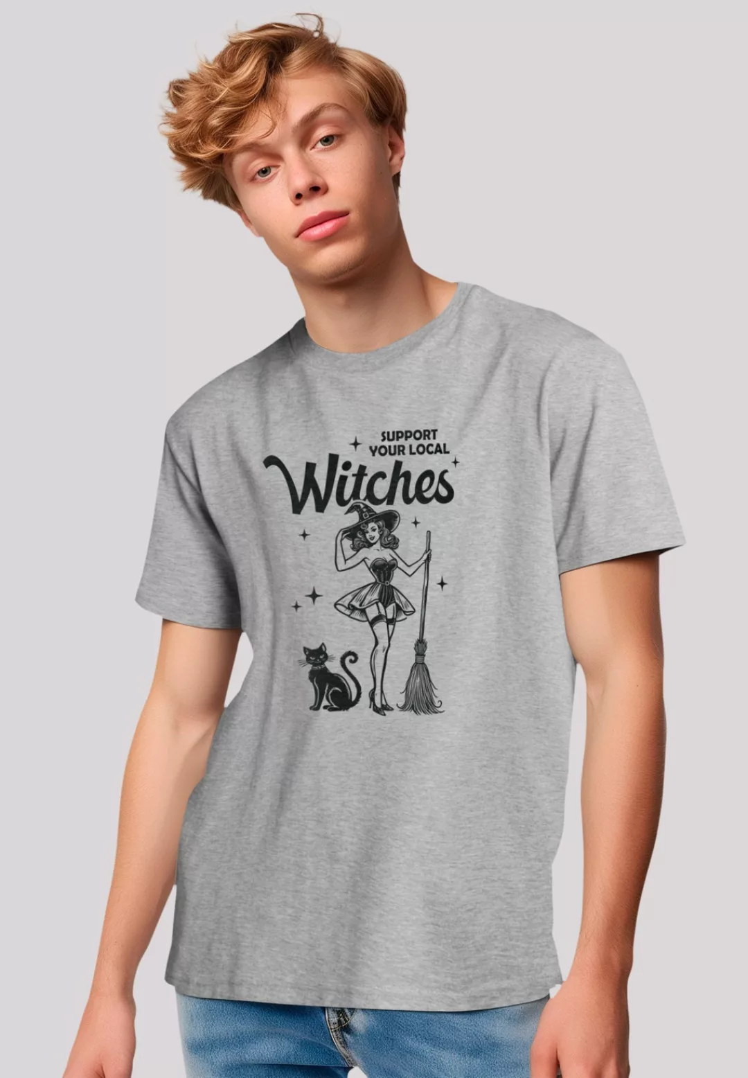 F4NT4STIC T-Shirt "Halloween Witch support your local witches", Premium Qua günstig online kaufen